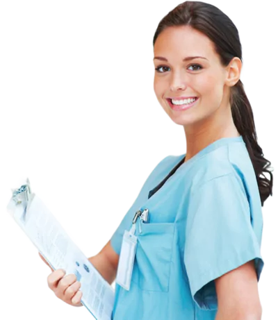 Smiling Nurse Standing With Chart