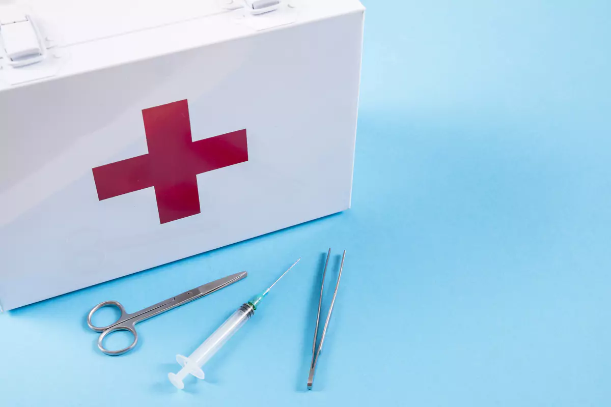 White First Aid Kit With Scissor